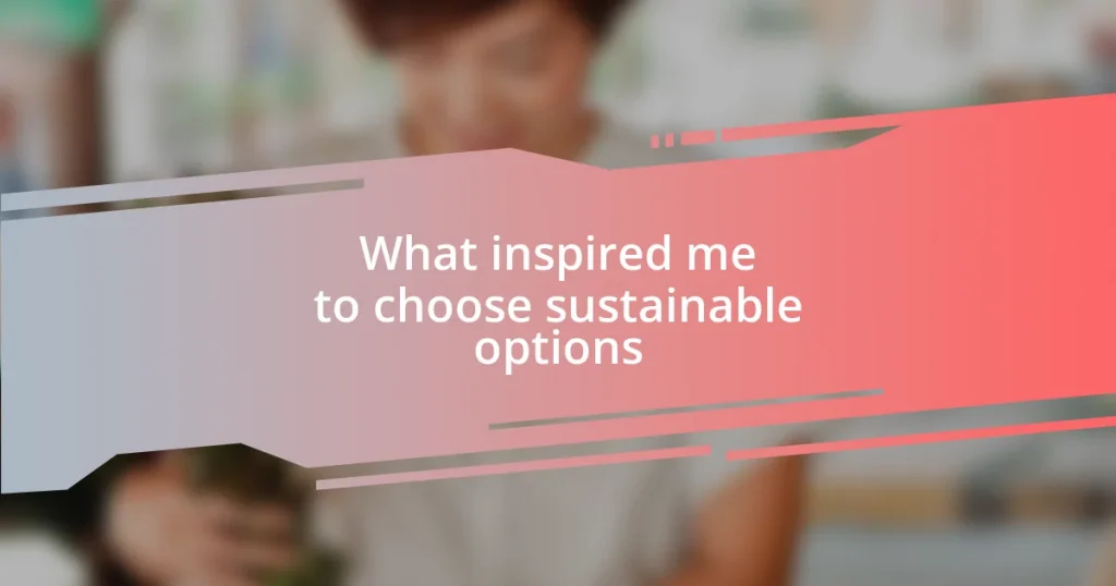 What inspired me to choose sustainable options