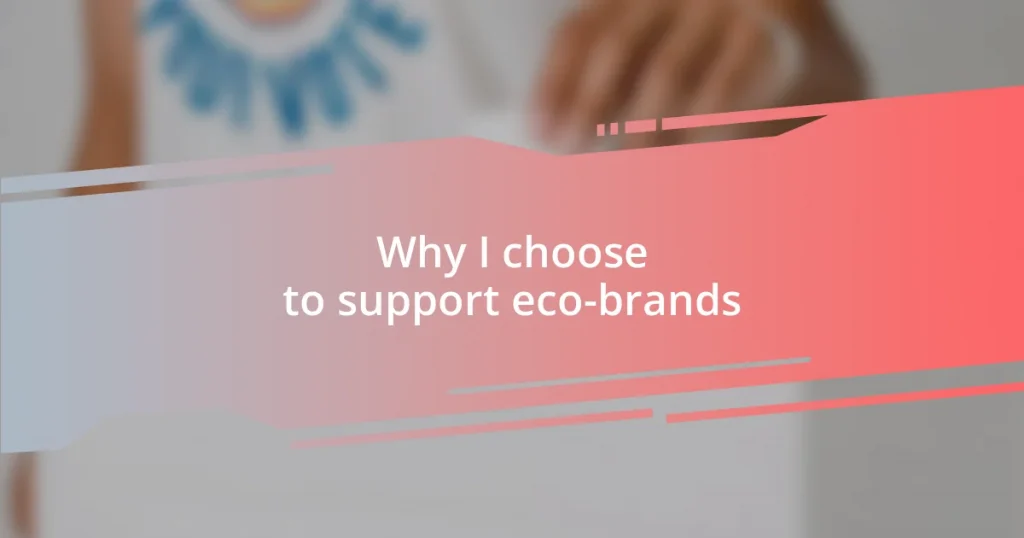 Why I choose to support eco-brands